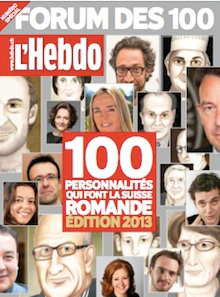 Les “100 personnalités” de Suisse Romande, édition 2013