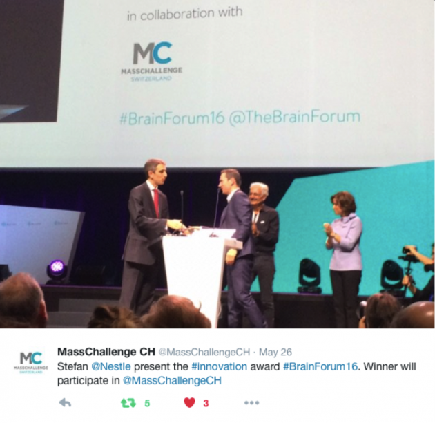 The most Innovative start-up from the Brain Forum 2016 to join MassChallenge Switzerland acceleration program!