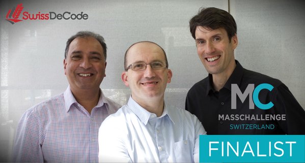 SwissDeCode a MassChallenge CH startup will compete together with 3 other swiss companies for a 100’000€ prize