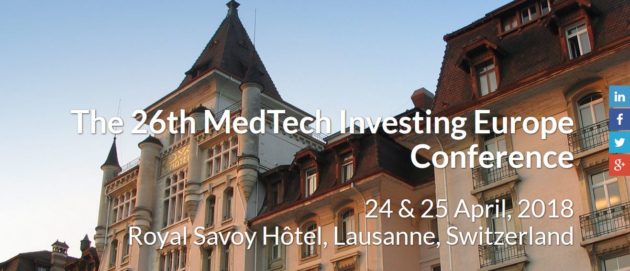 Le MedTech Investing Europe Conference se tiendra les 24 et 25 avril prochain, à Lausanne