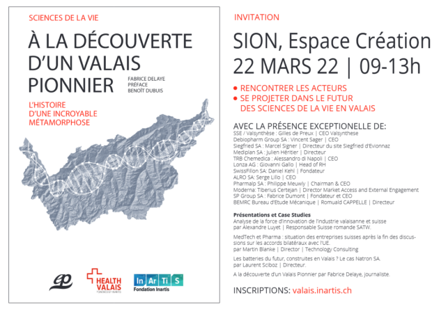 Health Valais | journée des Sciences de la vie en Valais | 22 mars dès 09’00 | Espace Création Sion