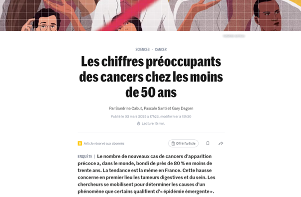 Une épidémie émergente ? La hausse inquiétante des cancers chez les moins de 50 ans