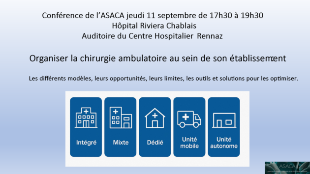 Conférence ASACA: Chirurgie ambulatoire : quel avenir pour nos modèles ?